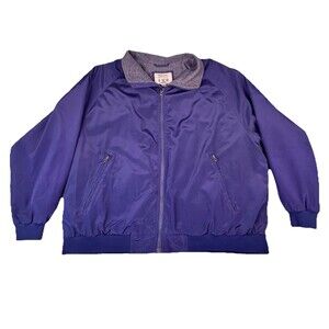 Pacific Trail Windbreaker Jacket Men’s 2XL Fleece Lined Navy Blue Mock Neck